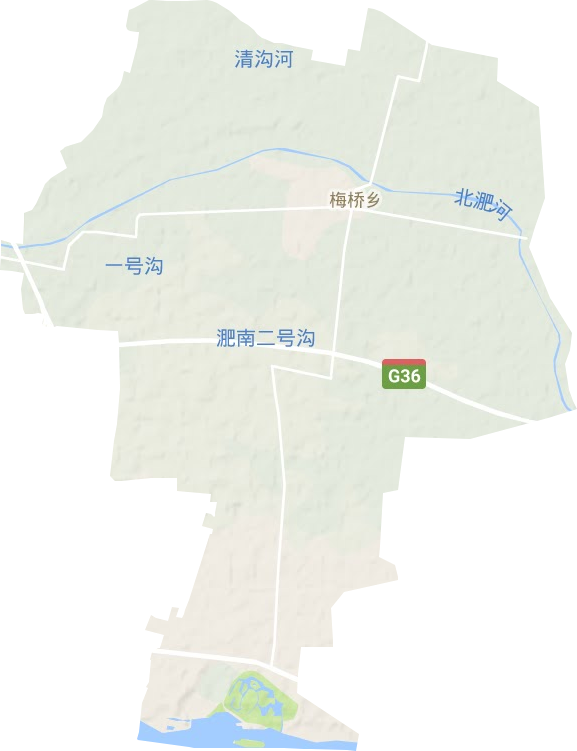 梅橋鎮地形圖