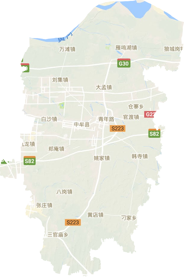 中牟縣地形圖