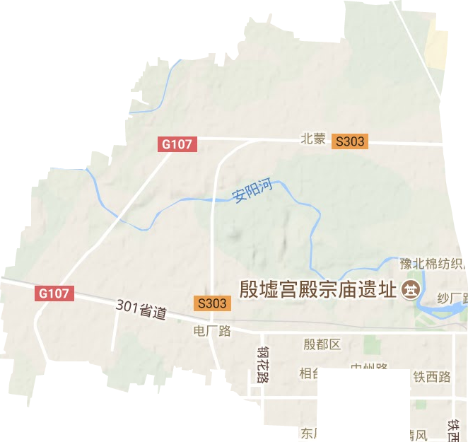 殷都區(qū)地形圖