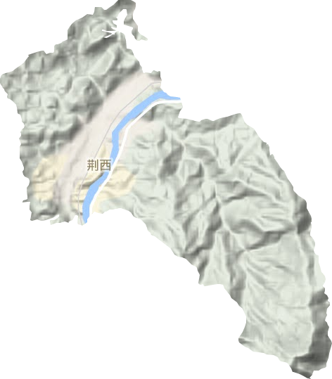 荊西街道地形圖