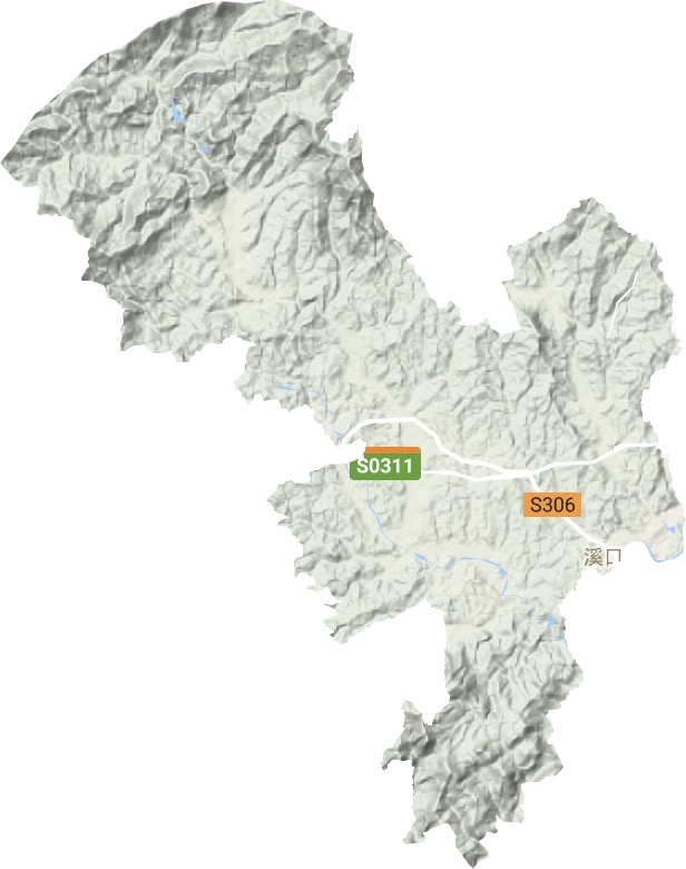 溪口鎮(zhèn)地形圖