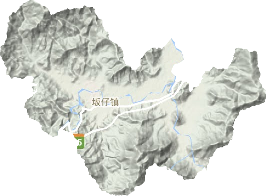 坂仔鎮地形圖