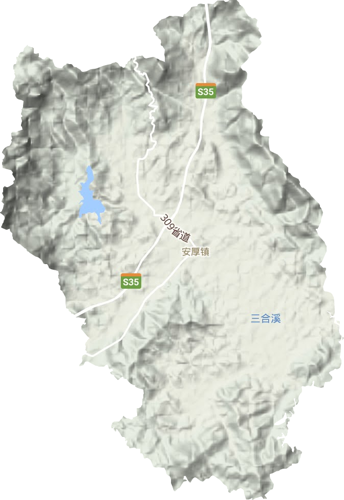 安厚鎮地形圖