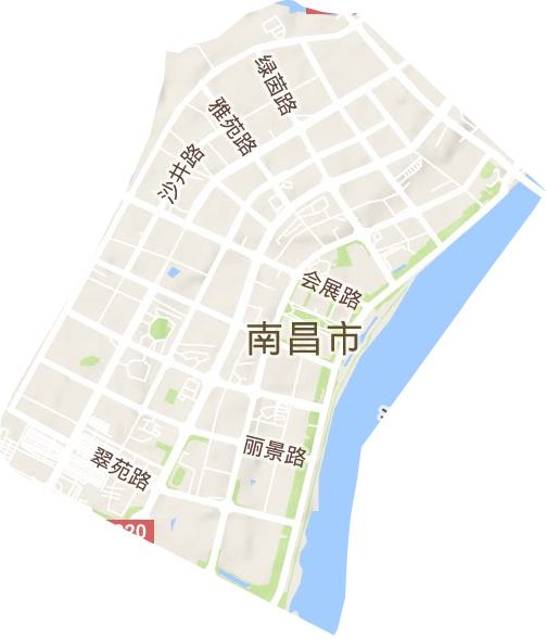 沙井街道辦事處（紅谷灘新區）地形圖