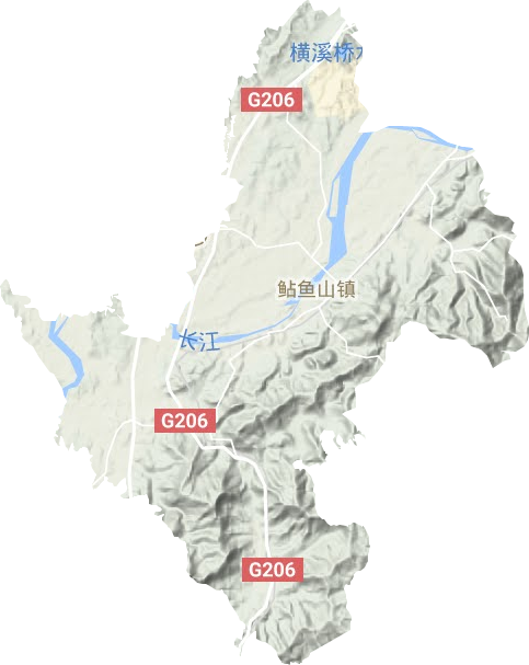 鲇魚山鎮地形圖