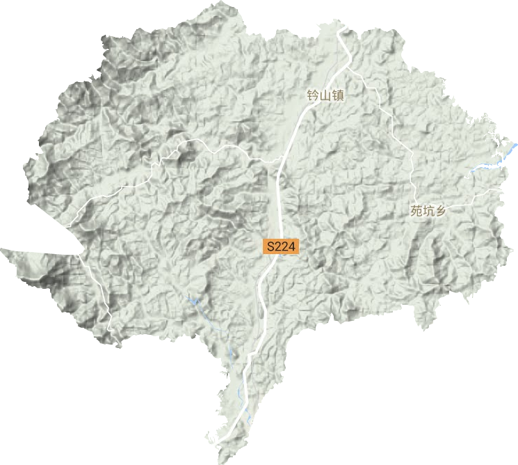 鈐山鎮(zhèn)地形圖