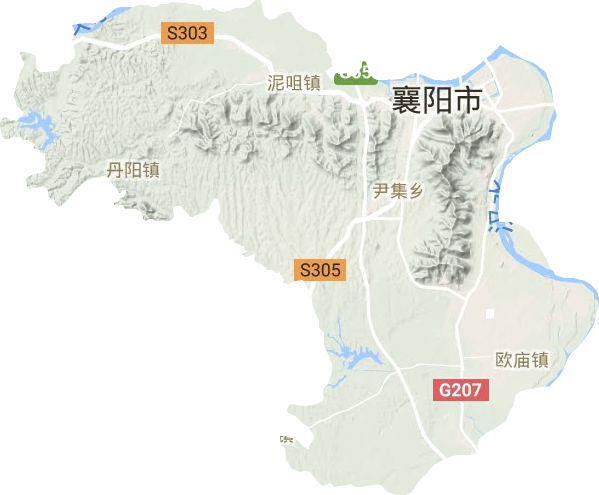 襄城區(qū)地形圖