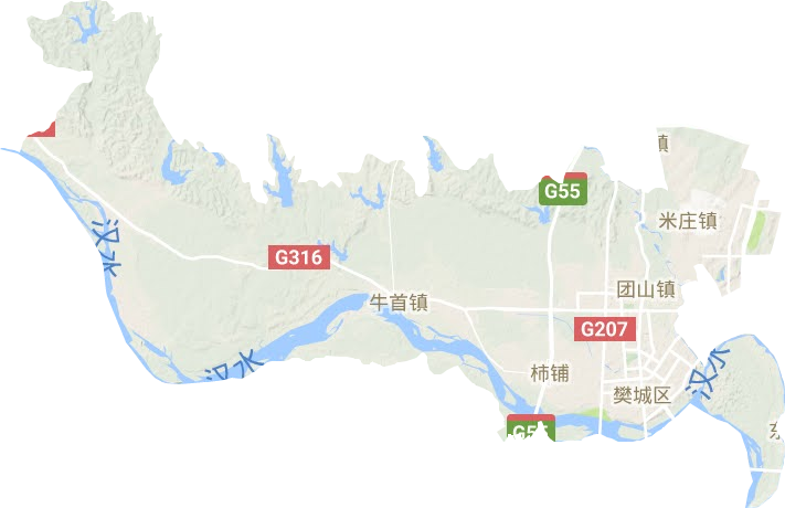 樊城區(qū)地形圖