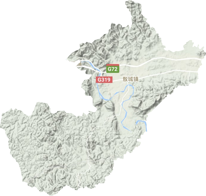 敖城鎮地形圖