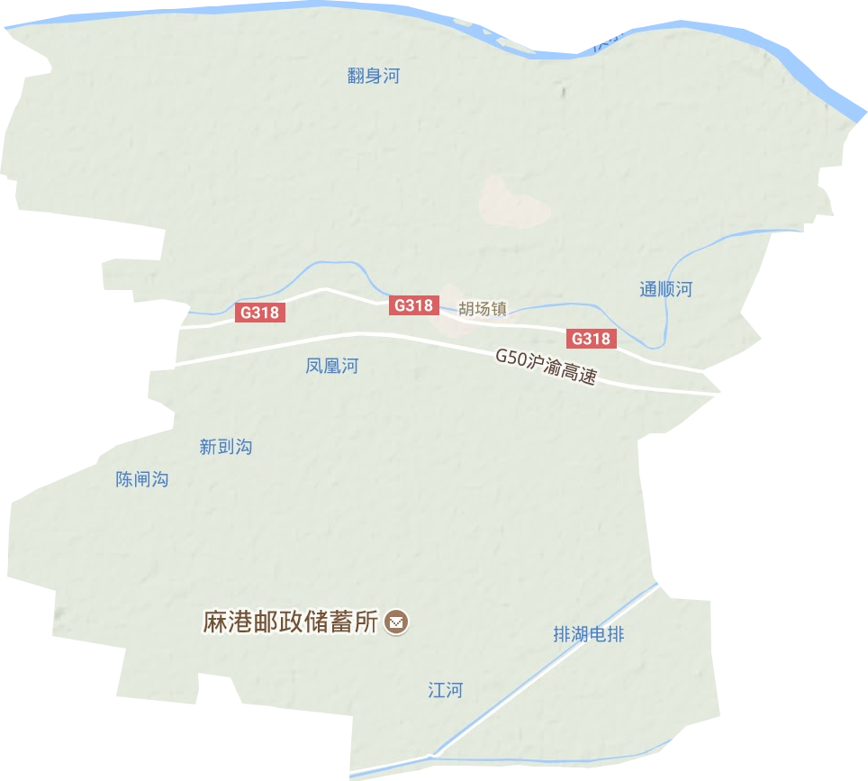 胡場鎮地形圖