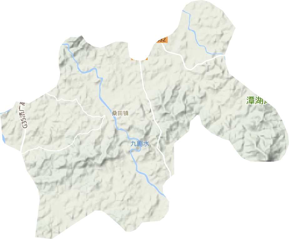 桑田鎮(zhèn)地形圖