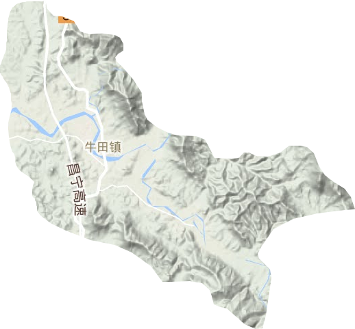 牛田鎮(zhèn)地形圖