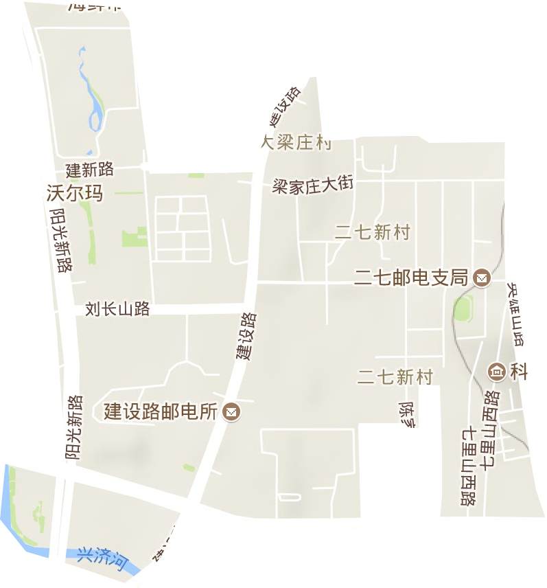 二七街道地形圖