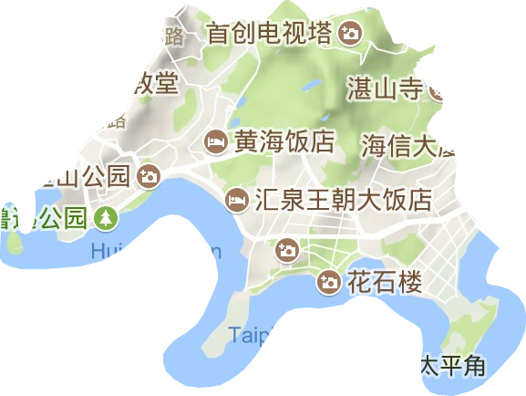 八大關街道地形圖