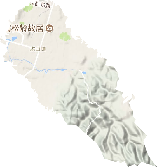 洪山鎮地形圖