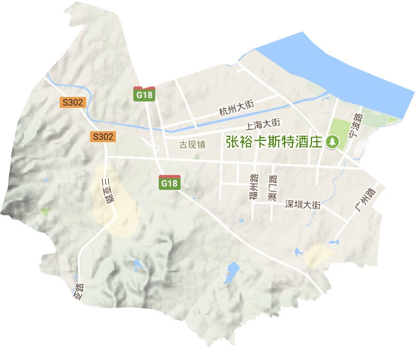 古現街道（煙臺開發區）地形圖