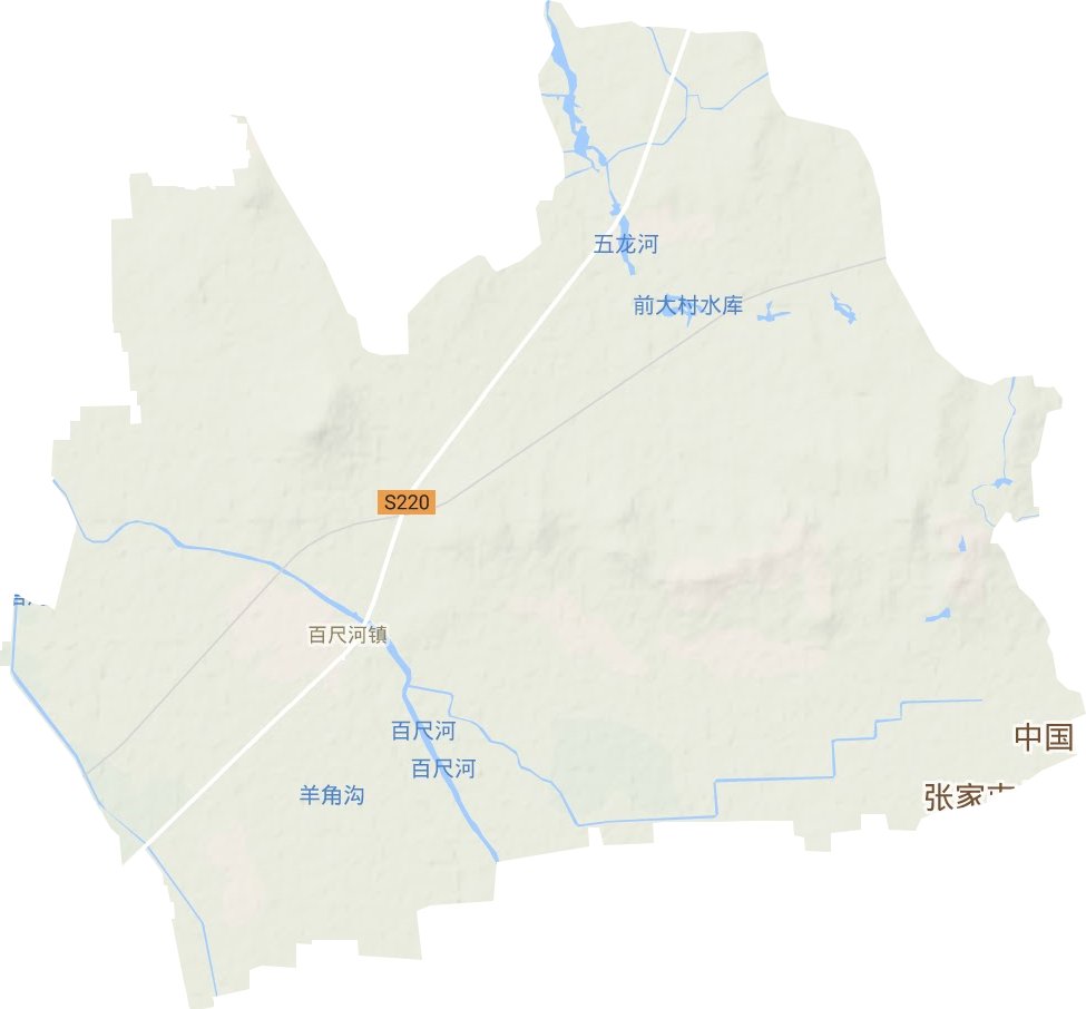 百尺河鎮地形圖