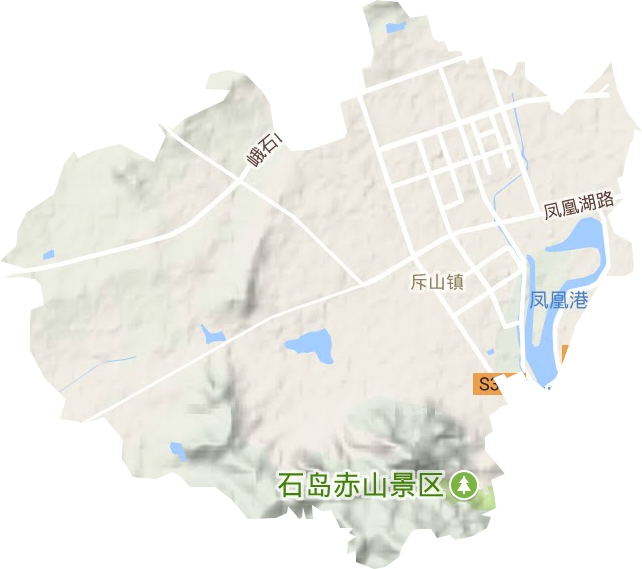 斥山街道地形圖