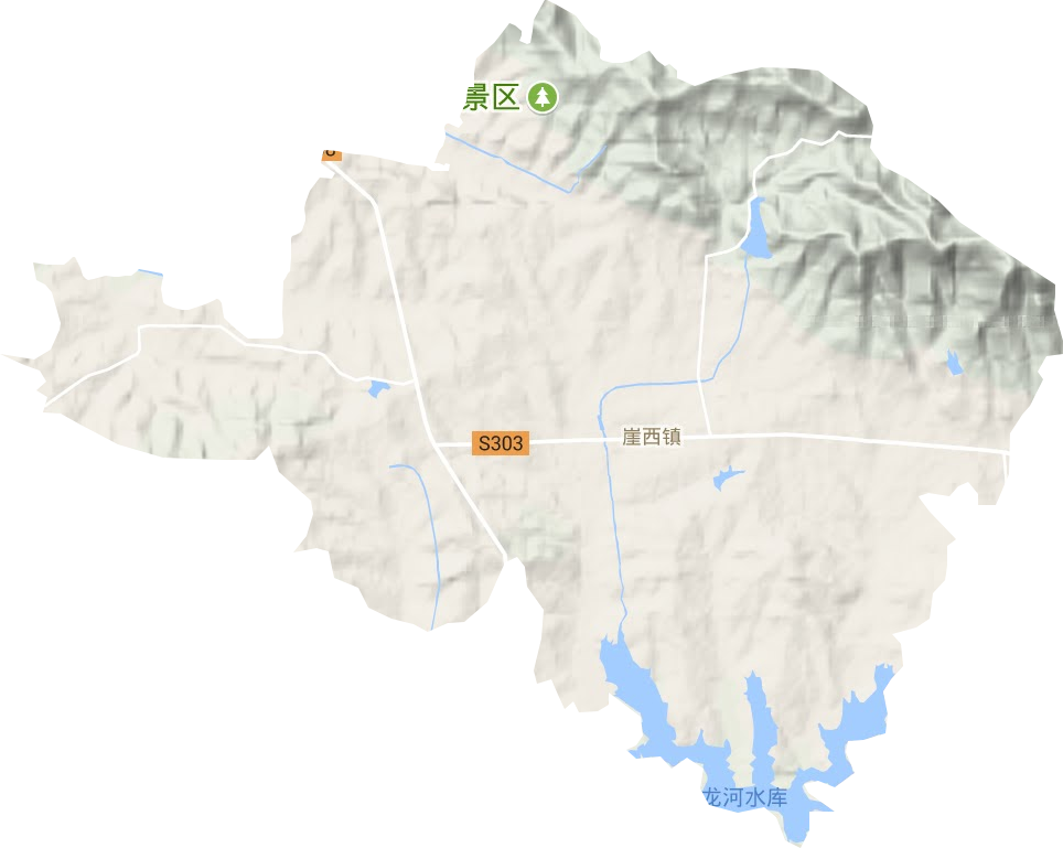 崖西鎮地形圖