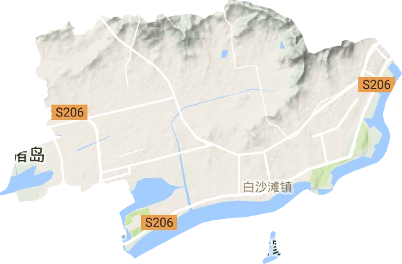 白沙灘鎮地形圖