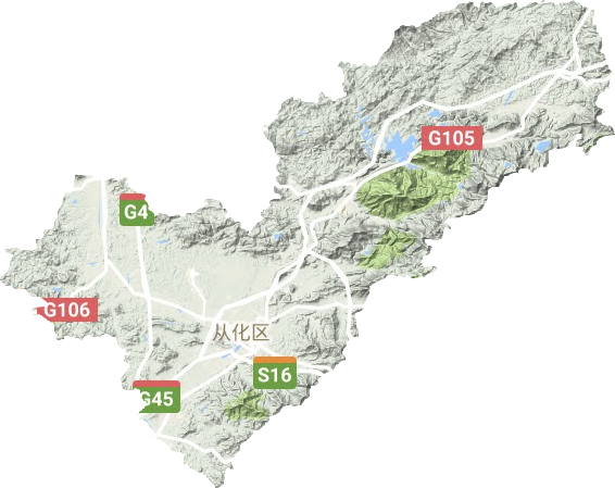從化區(qū)地形圖