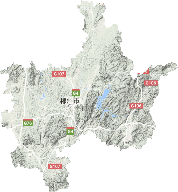 郴州市地形圖