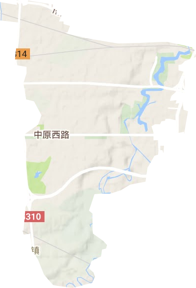 西流湖街道地形圖
