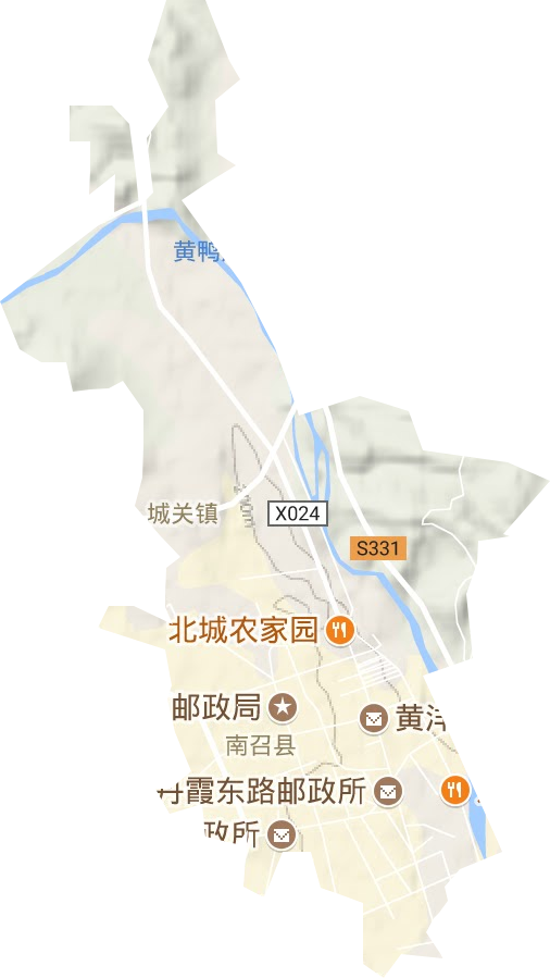 城關(guān)鎮(zhèn)地形圖