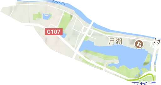 月湖街辦事處地形圖