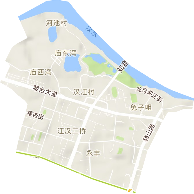 江漢二橋街道地形圖