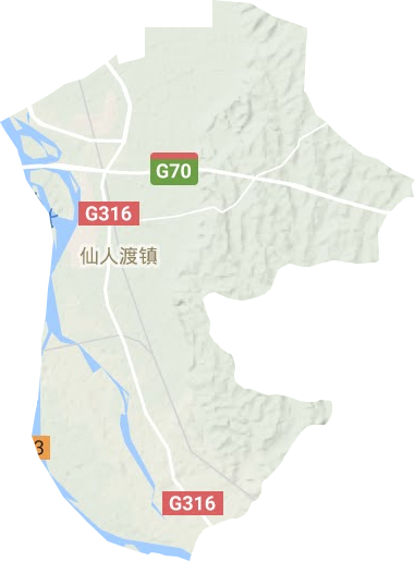 仙人渡鎮地形圖
