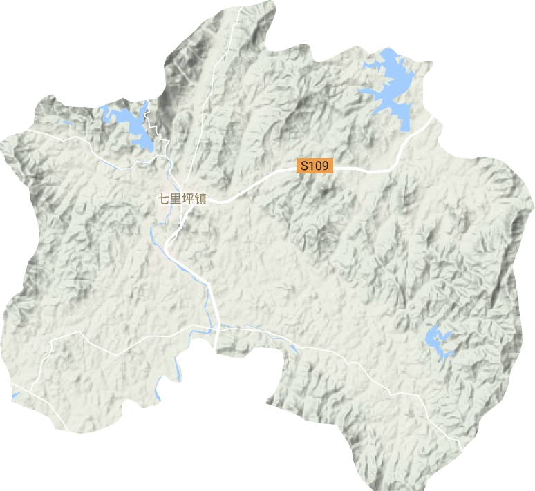 七里坪鎮地形圖