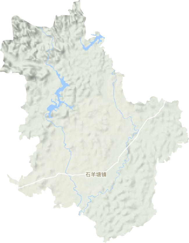 石羊塘鎮地形圖