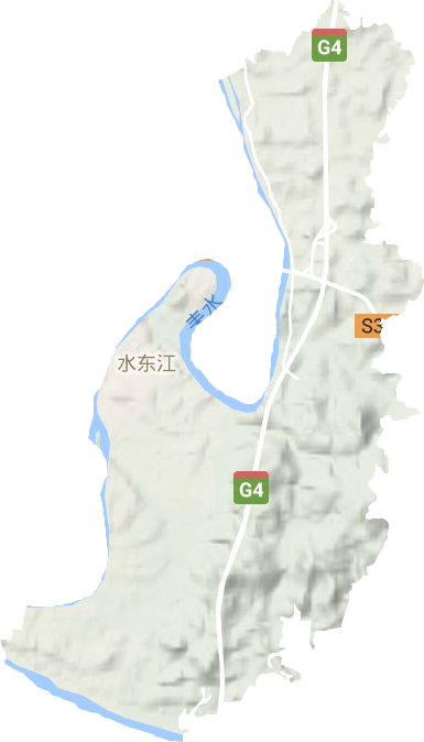 水東江街道地形圖