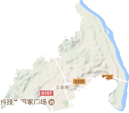 五里牌街道地形圖