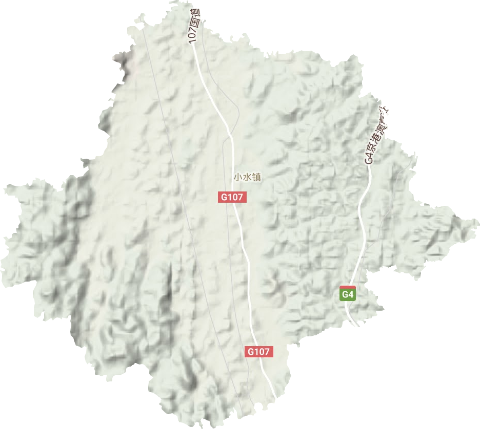 小水鎮(zhèn)地形圖