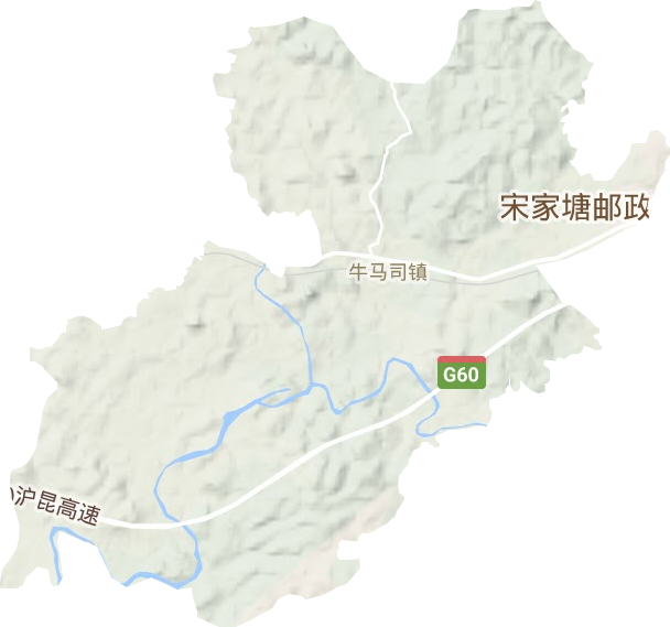 牛馬司鎮(zhèn)地形圖