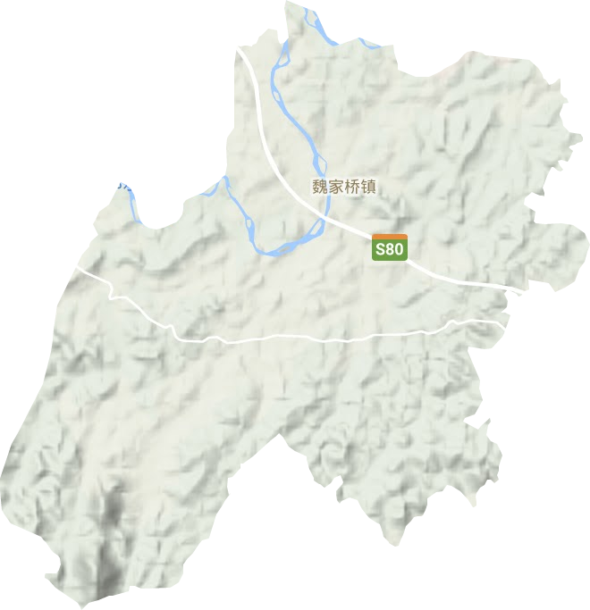 魏家橋鎮地形圖