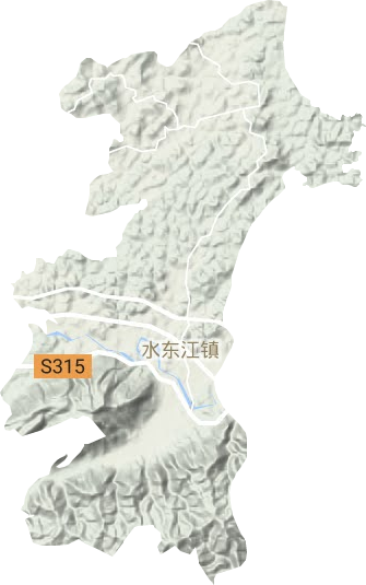 水東江鎮地形圖