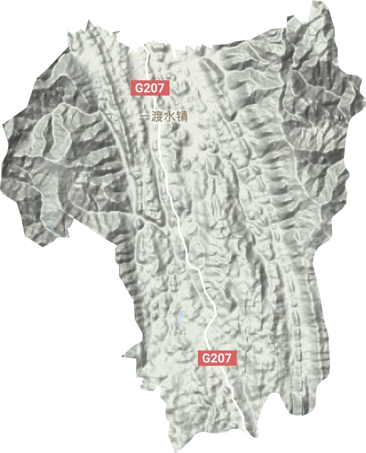 一渡水鎮地形圖