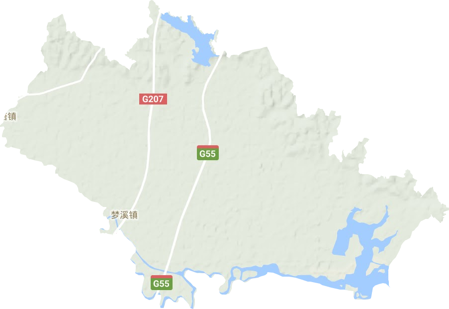 夢溪鎮地形圖