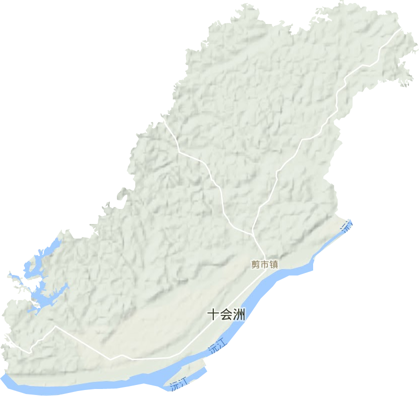 剪市鎮地形圖
