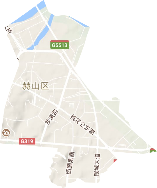 赫山街道地形圖