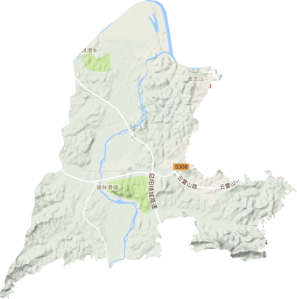 會龍山街道地形圖