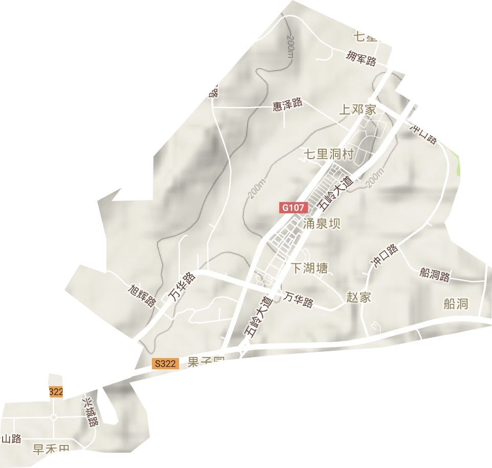 涌泉街道地形圖
