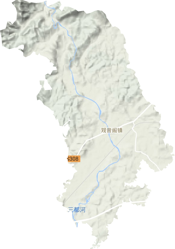 觀音閣鎮地形圖