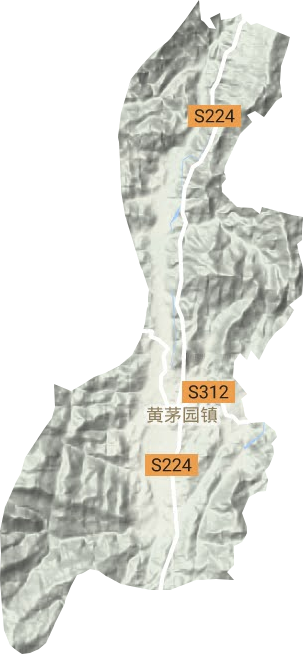 黃茅園鎮(zhèn)地形圖