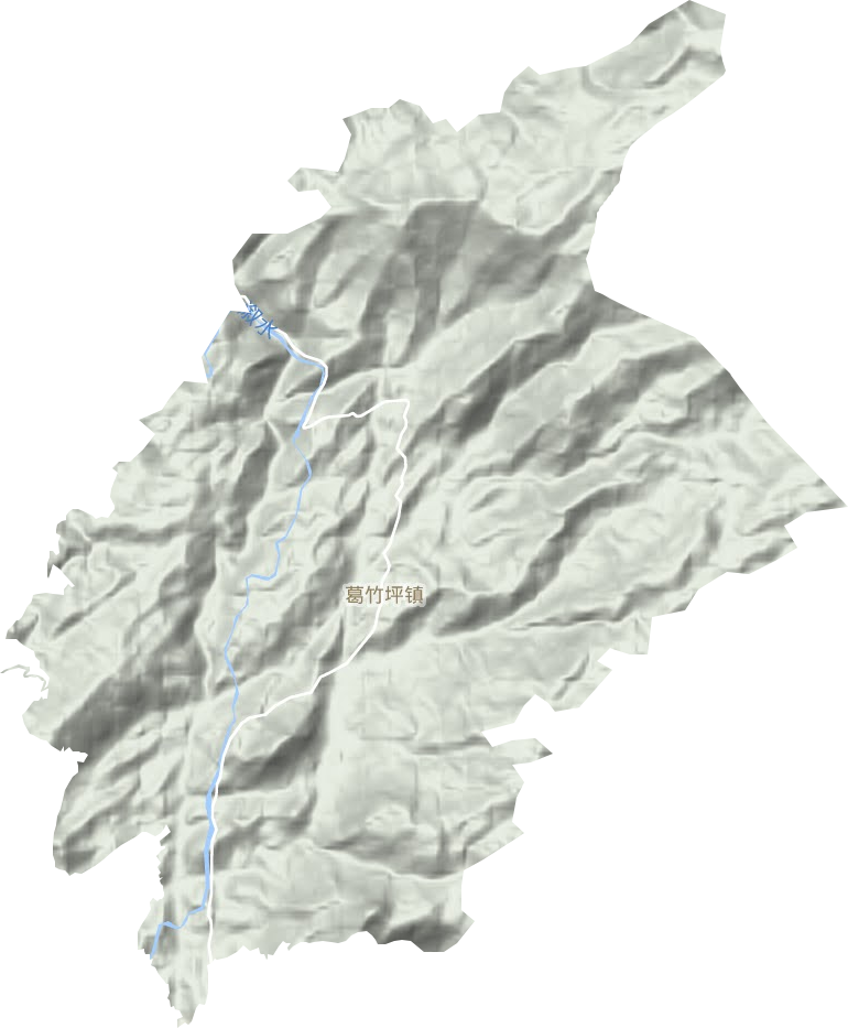 葛竹坪鎮地形圖