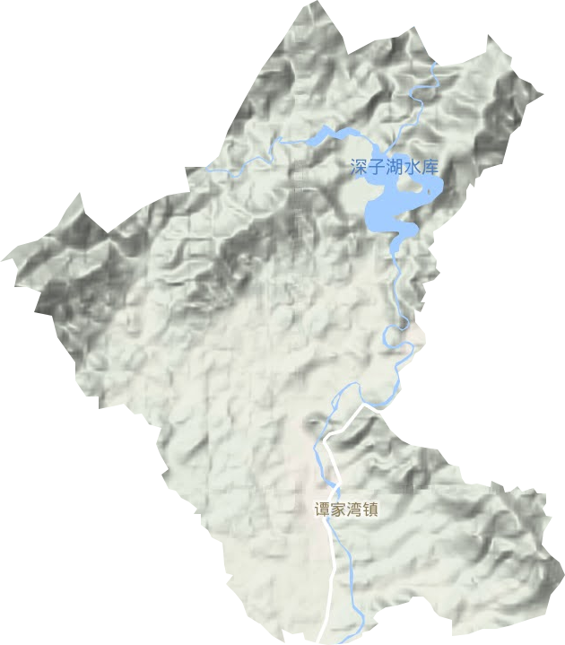 譚家灣鎮地形圖