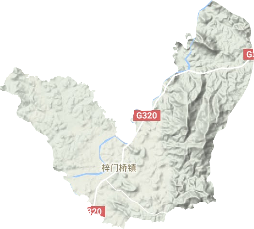 梓門橋鎮地形圖